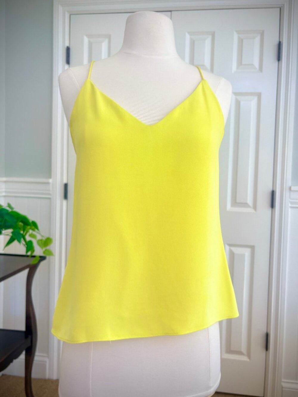 J. Crew Silk Carrie Cami in Bright Yellow, Size 2